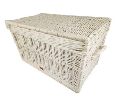 CandyOwl wicker chest/coffer in ECRU (creamy, ivory) color. 70cm (27.6in) size. unpainted!
